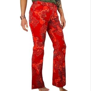 Body by Victoria Mid-rise Christie Fit Bootcut Pants Size 2 Paisley Red